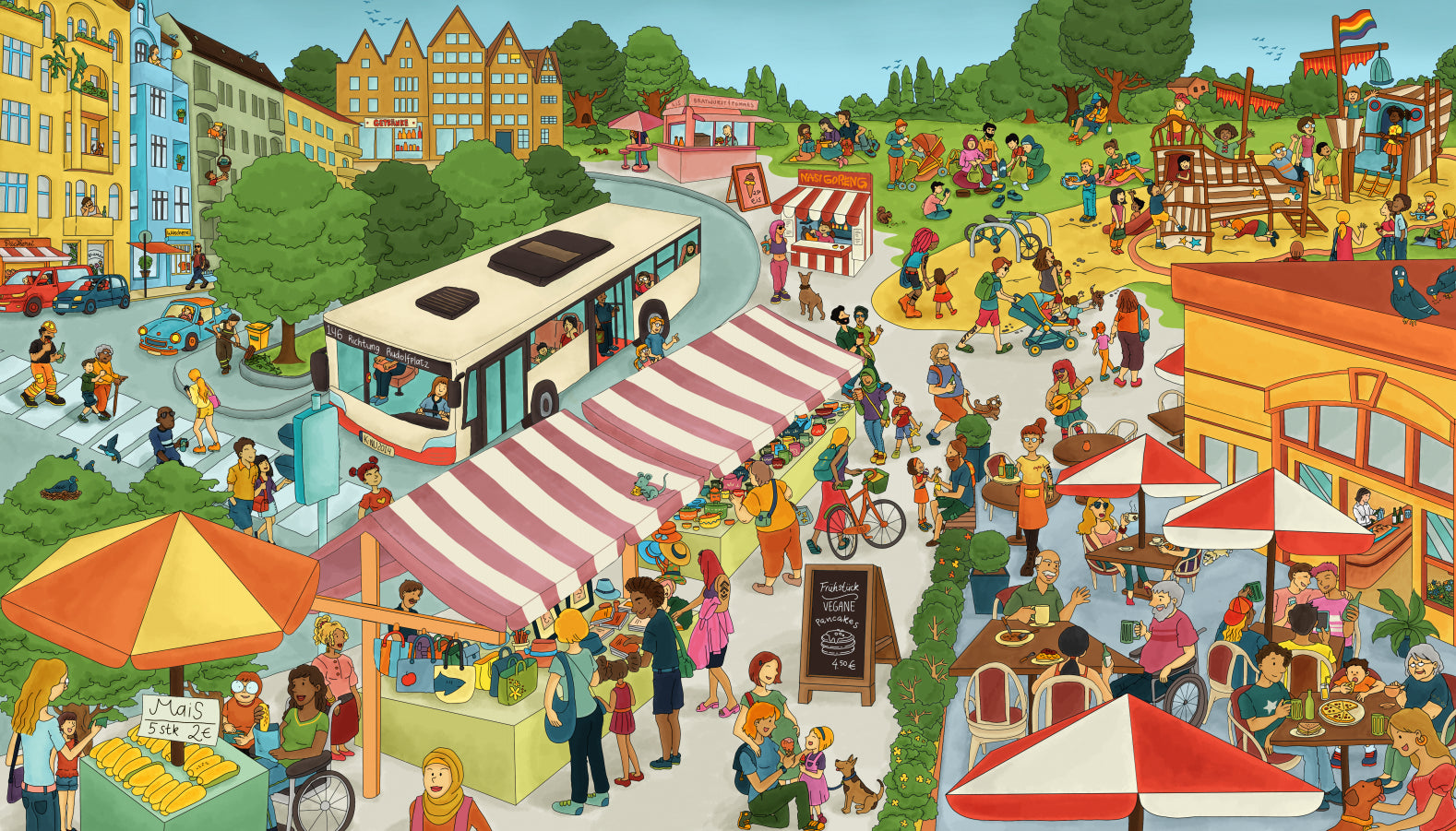 Mimis kunterbunte Welt: Vielfalt im Wimmelbuch