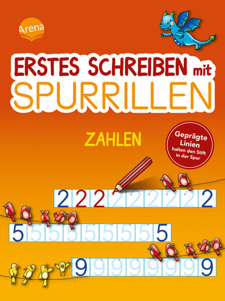 Arena Verlag GmbH 9783401721880 Erstes Schreiben mit Spurrillen. Zahlen Übungsblock zum Schreiben lernen mit geprägten Zah...