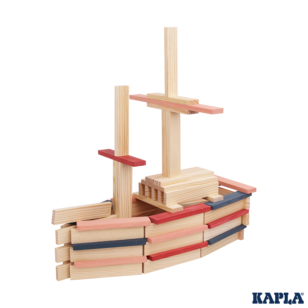 KAPLA® 120er Box blau, rosa, rot : 120 Plättchen