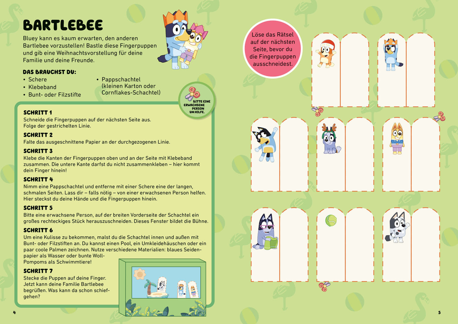 BLUEY – Weihnachts-Spaß Ein Kreativ- und Bastelbuch für Kinder ab 3 Jahren 9783570183281 cbj Kinderbücher Verlag (3)