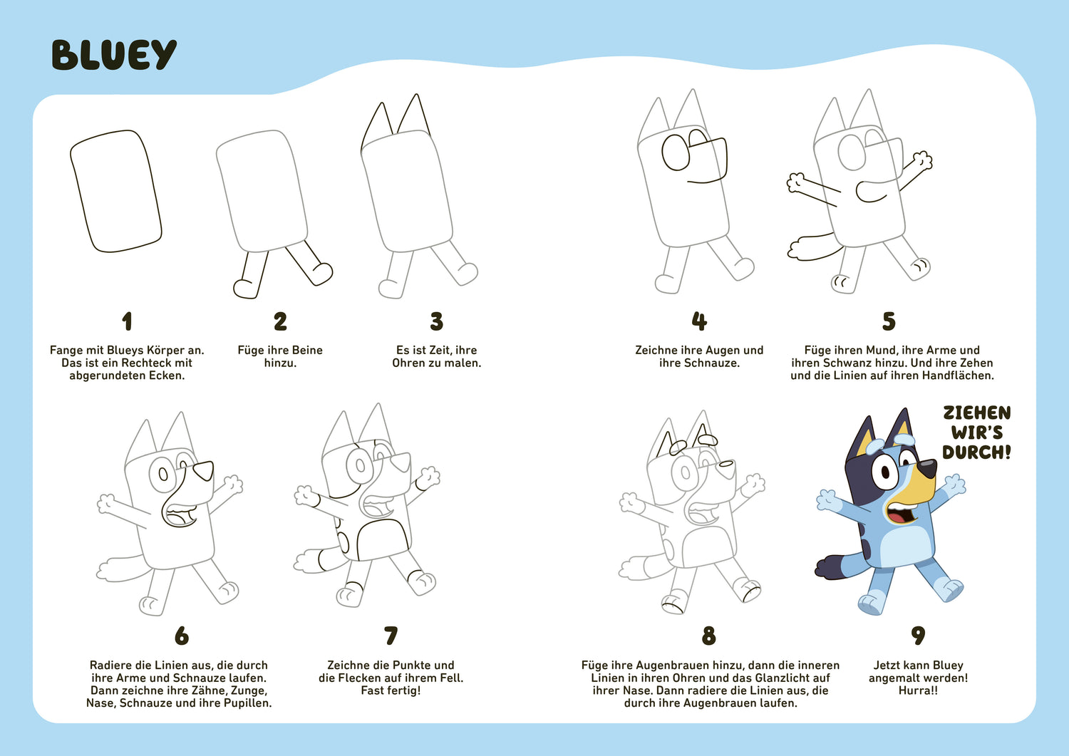 BLUEY – Zeichnen lernen Mit 48 Seiten Zeichenspaß 9783570182239 cbj Kinderbücher Verlag (3)