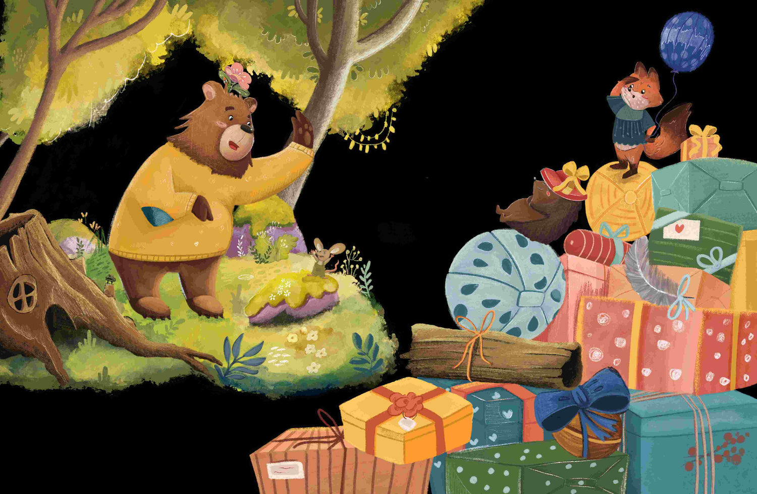 Der Bär hat heute Lust zu feiern – Today, The Bear Wants to Party Bilderbuch in Deutsch und Englisch über kleine Lüg Klei...