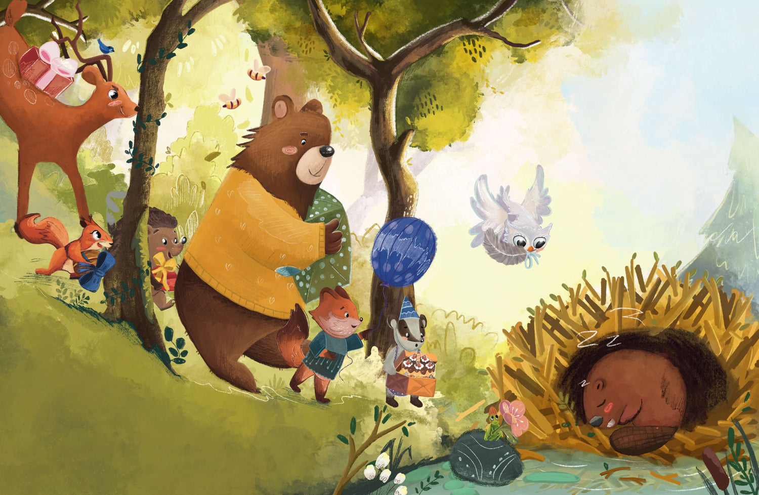 Der Bär hat heute Lust zu feiern – Today, The Bear Wants to Party Bilderbuch in Deutsch und Englisch über kleine Lüg Klei...