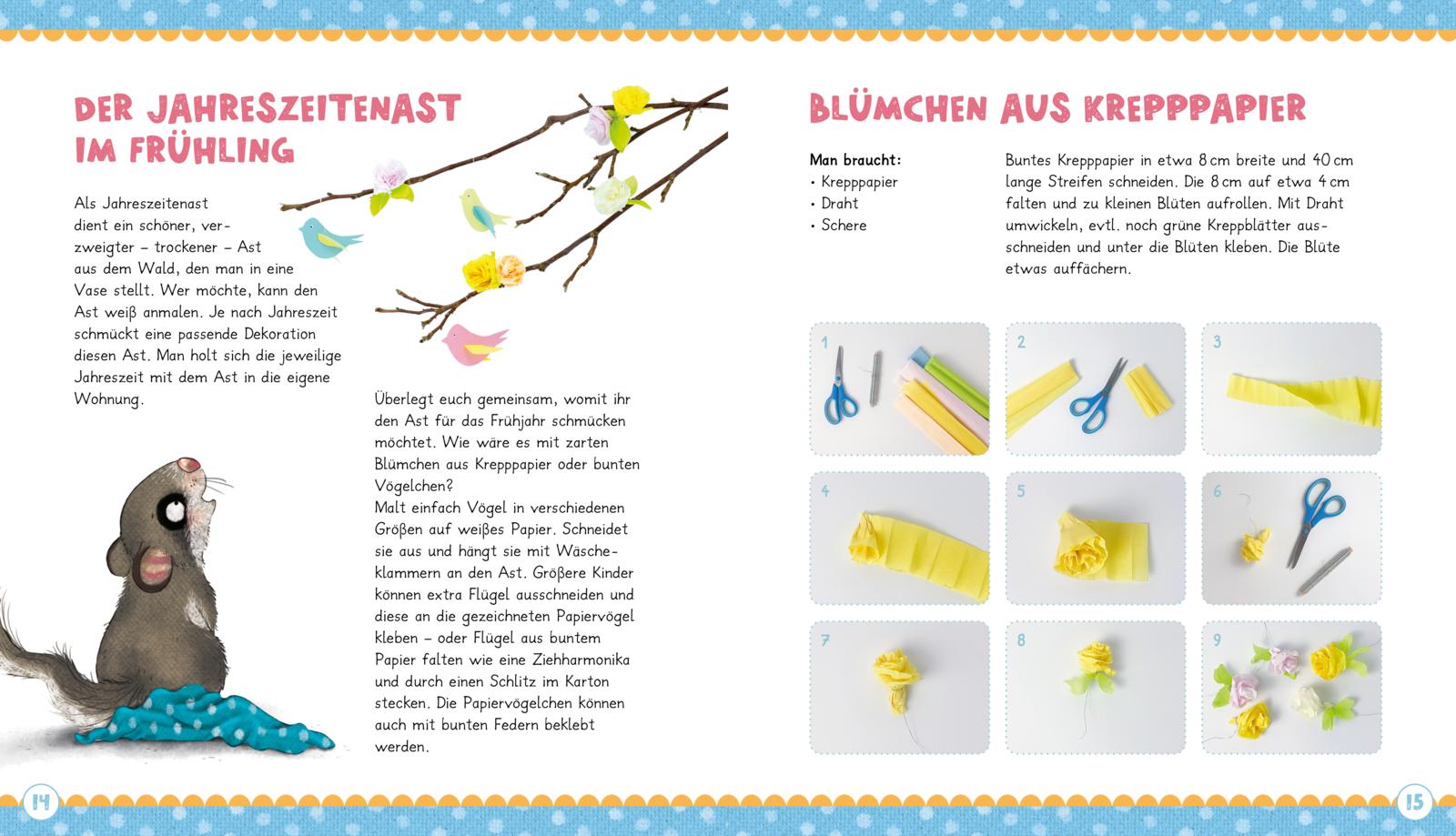 Der kleine Siebenschläfer: Das machen wir im Frühling! Bastel-Ideen und Rezepte Sabine Bohlmann 9783522186247 (4)