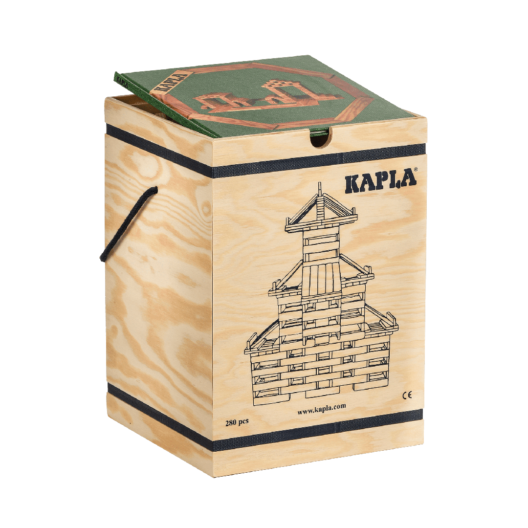 KAPLA® 280er KASTEN : 280 Plättchen + 1 Buch grün
