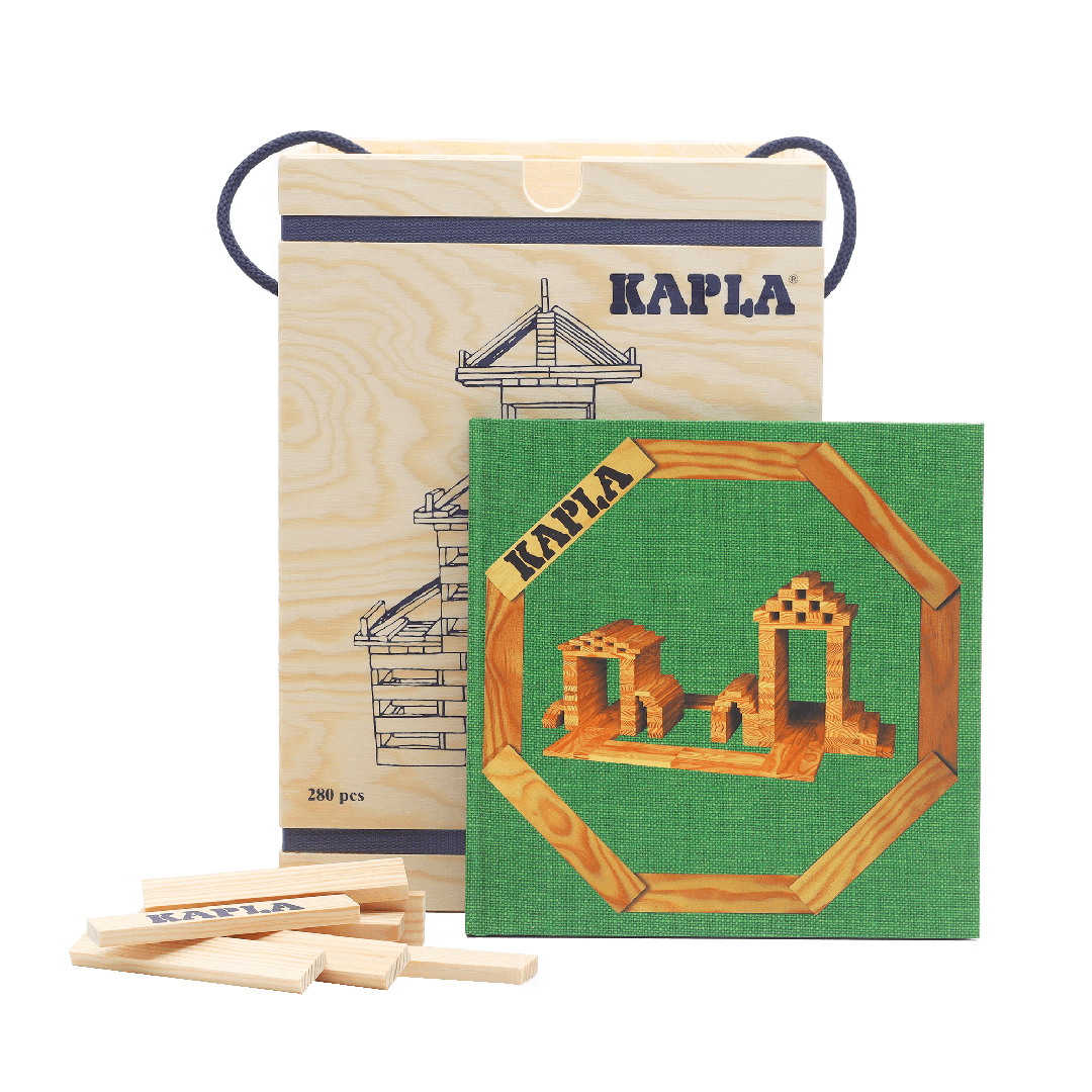 KAPLA® 280er KASTEN : 280 Plättchen + 1 Buch grün