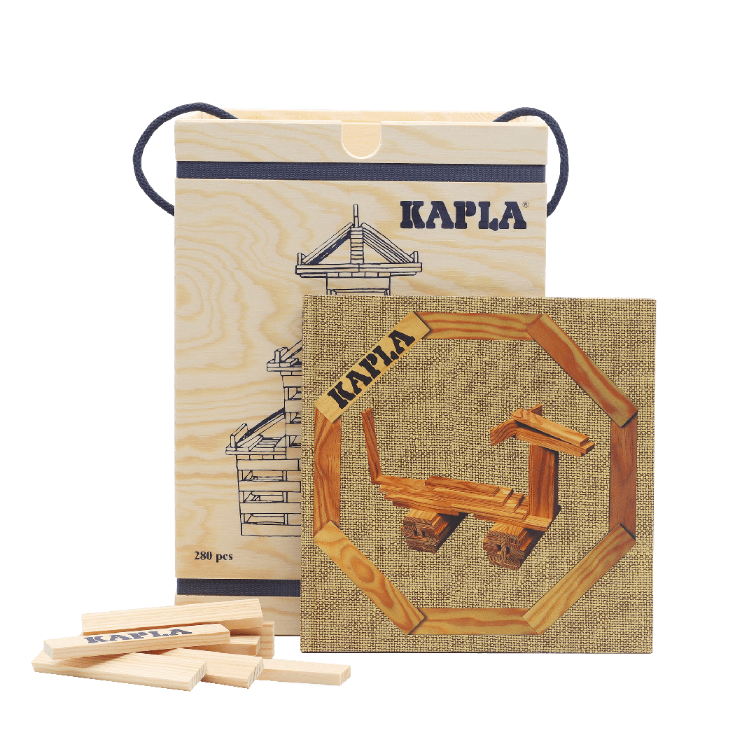 KAPLA® 280er KASTEN : 280 Plättchen + 1 Buch beige