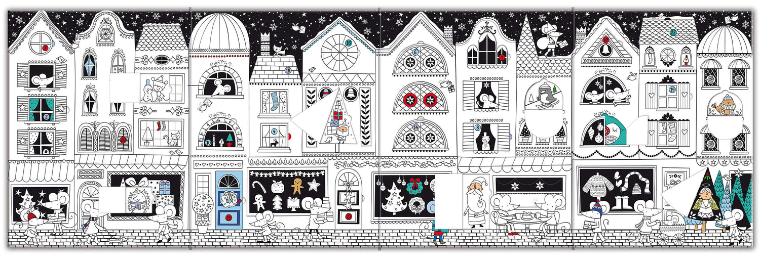 Mein großer Ausmal-Adventskalender Erwecke die weihnachtliche Stadt zum Leben – mit 2 Mary Cartwright 9781035704071 Usbor...