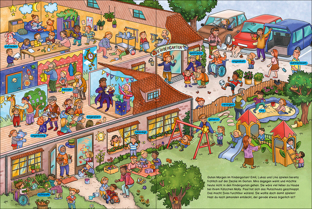 Meine Gefühle-Wimmelwelt Großes Wimmelbuch für Kinder ab 3 Jahren - Hilft K 9783743218741 Loewe Verlag GmbH (3)