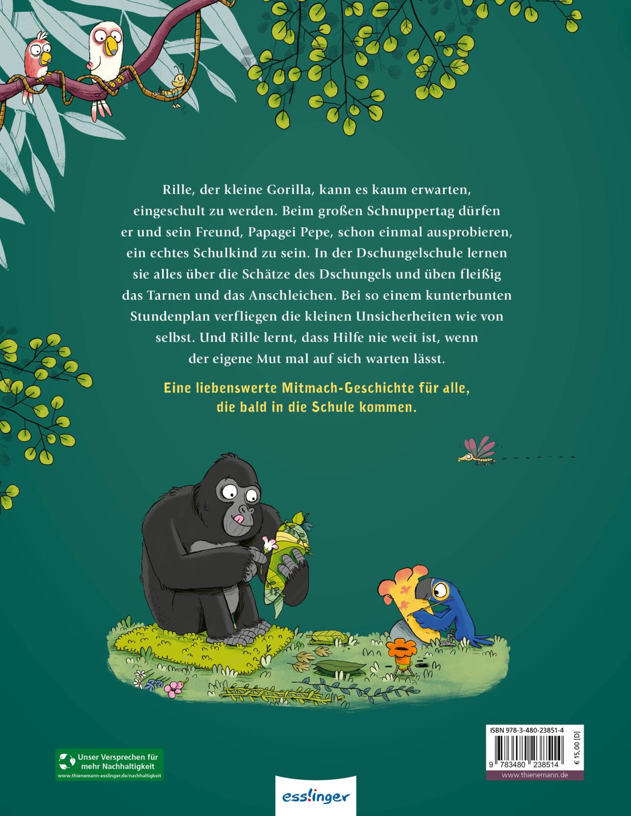 Thienemann - Esslinger  978-3-480-23851-4 Rille: Ich will auch! Rille kommt in die Schule | Mitmachbuch für noch m (2)