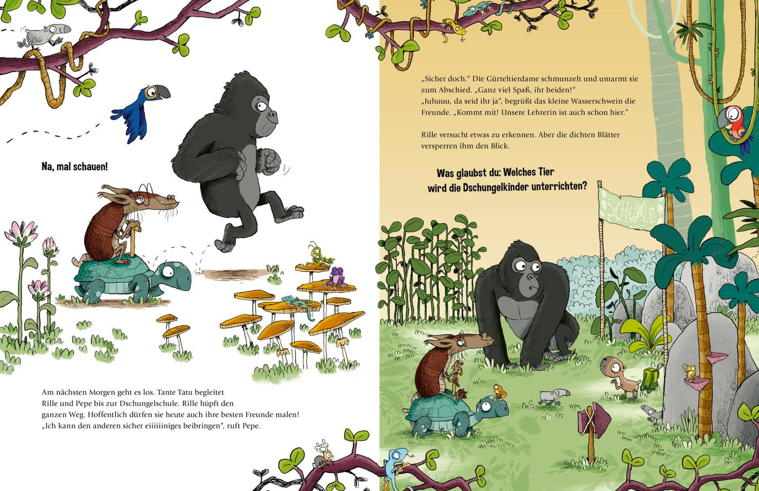 Thienemann - Esslinger  978-3-480-23851-4 Rille: Ich will auch! Rille kommt in die Schule | Mitmachbuch für noch m (4)