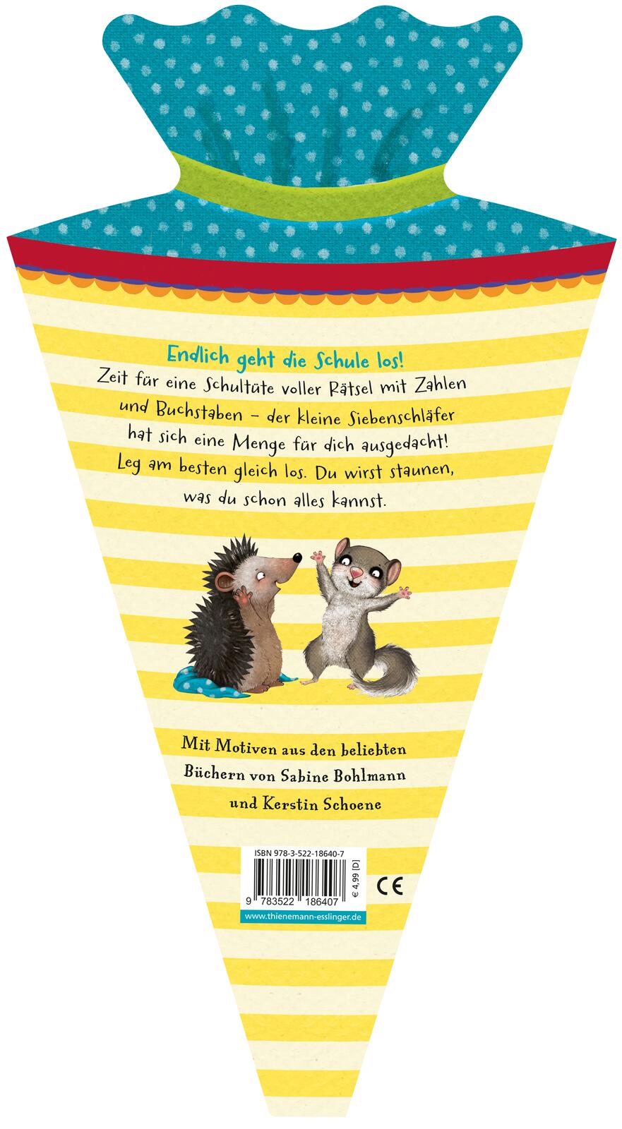 Thienemann - Esslinger  978-3-522-18640-7 Der kleine Siebenschläfer: Ich freu mich auf die Schule! Geschenk zum Schulstart...