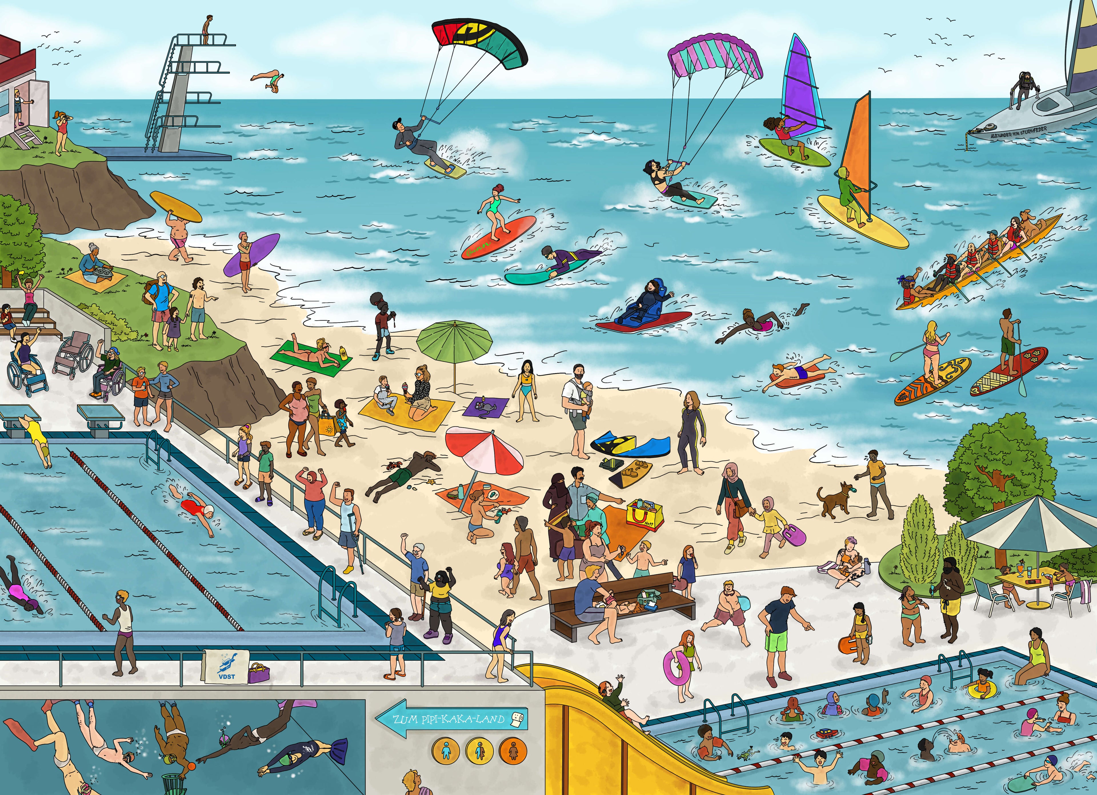 Ulila Verlag 978-3-9823015-9-4 Mimis kunterbunter Sport Vielfalt im Wimmelbuch (4)