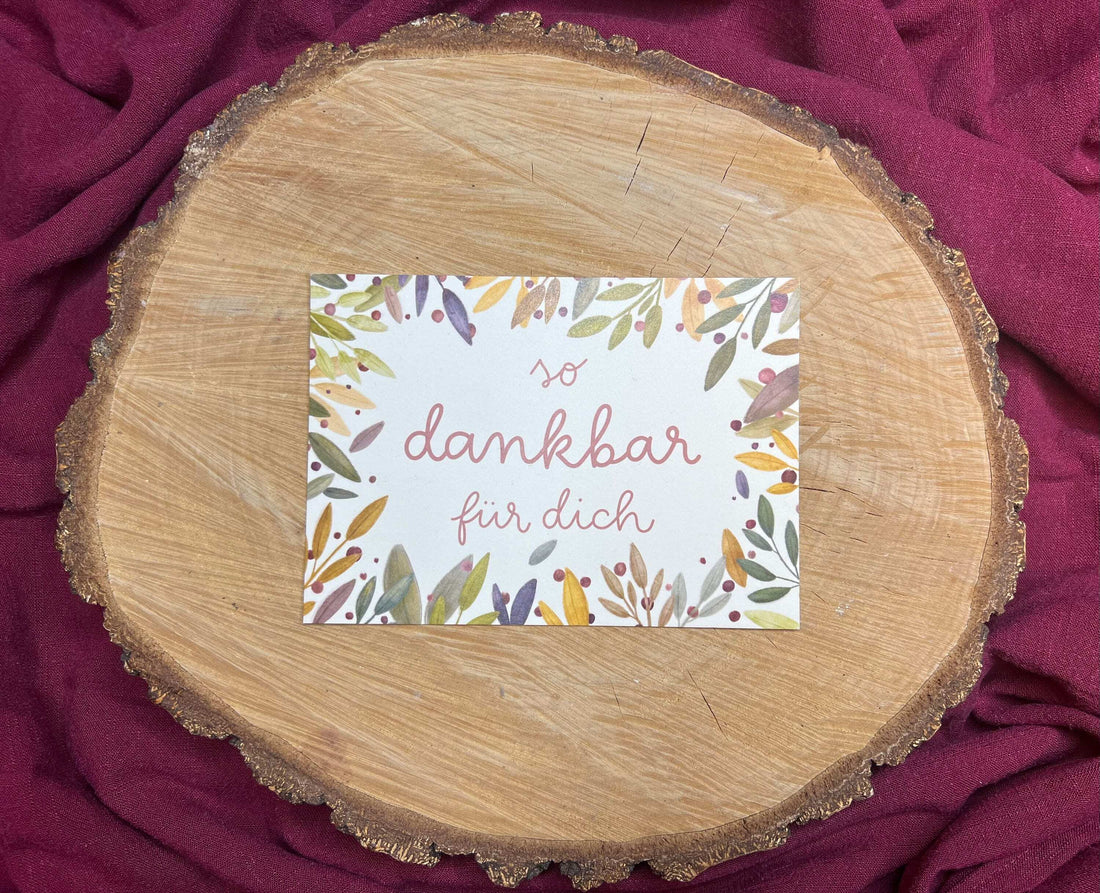 Postkarte: So dankbar für dich