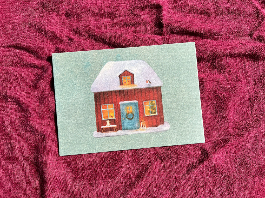 Postkarte: Winterhaus