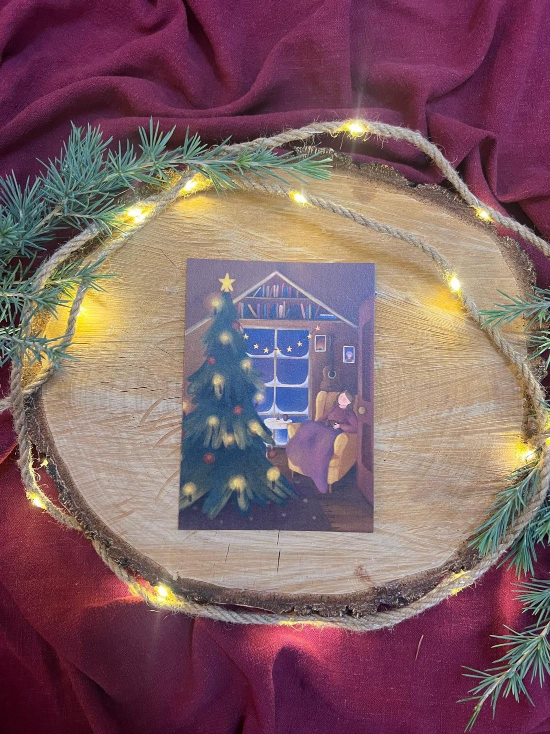 Postkarte: Weihnachtsbaumschlaf