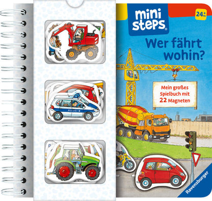 ministeps: Wer fährt wohin? Mein großes Spielbuch mit 22 Magnetteilen. Ab 24 Monaten