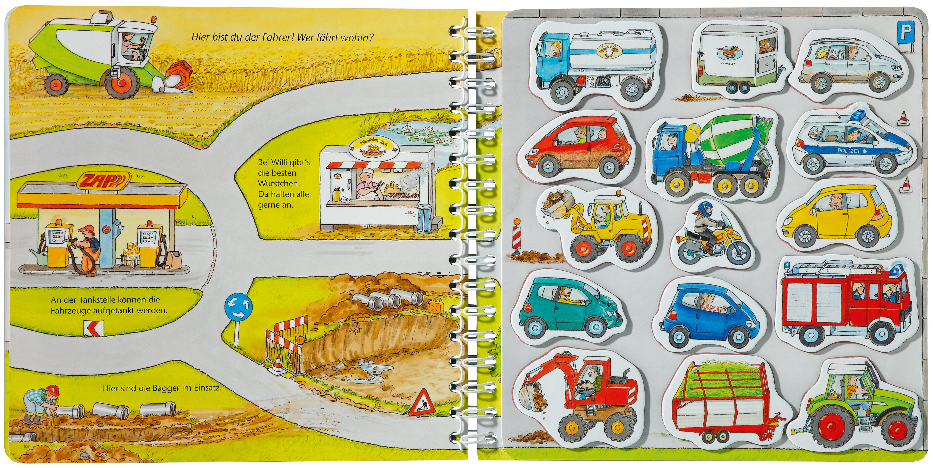 ministeps: Wer fährt wohin? Mein großes Spielbuch mit 22 Magnetteilen. Ab 24 Monaten