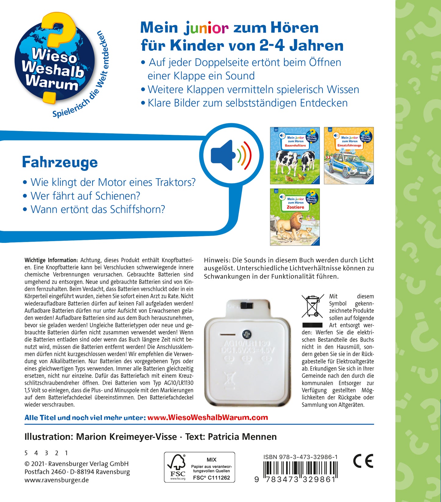 Wieso? Weshalb? Warum? Mein junior zum Hören, Band 4: Fahrzeuge