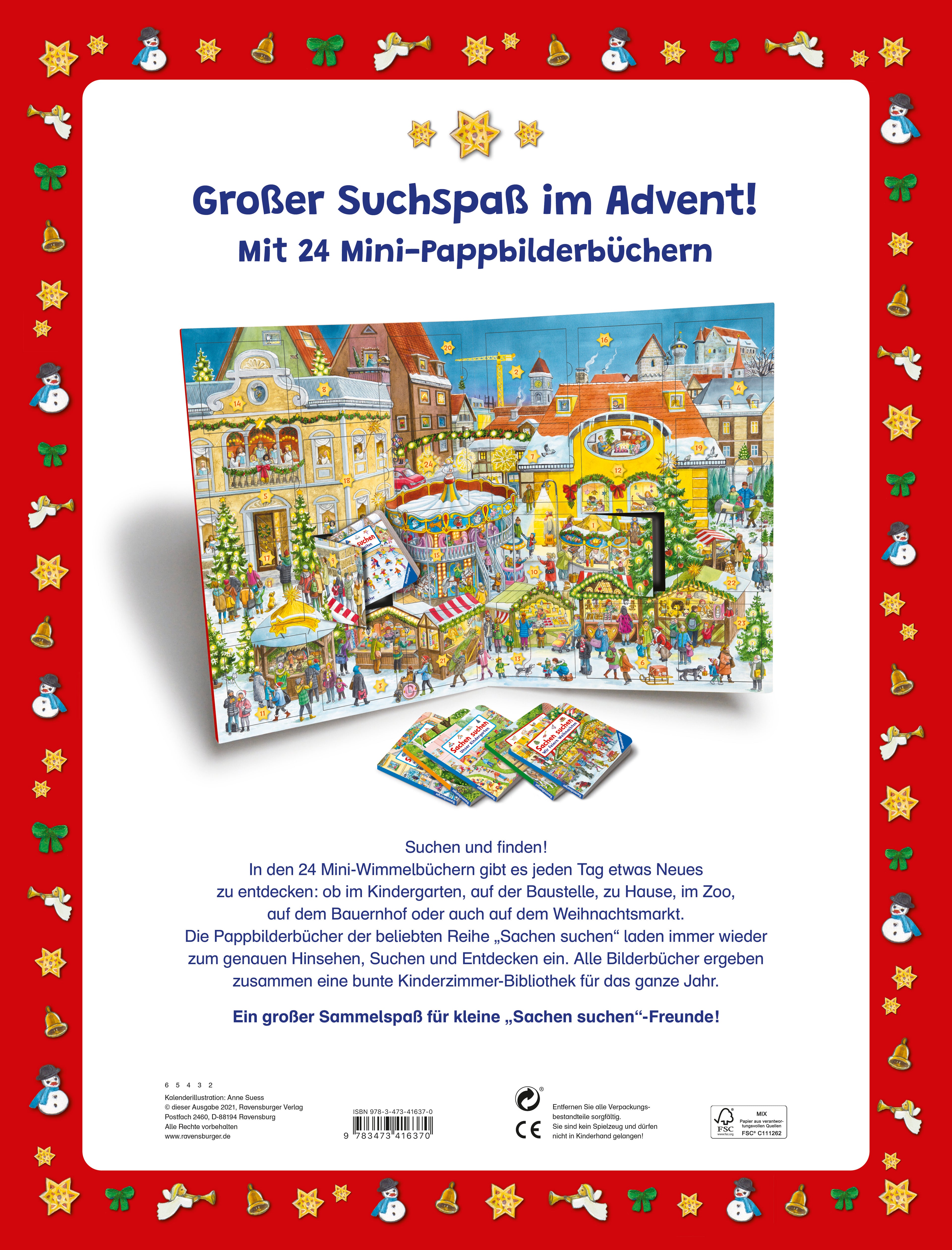 Mein Sachen suchen Adventskalender: Mit 24 Pappbilderbüchern