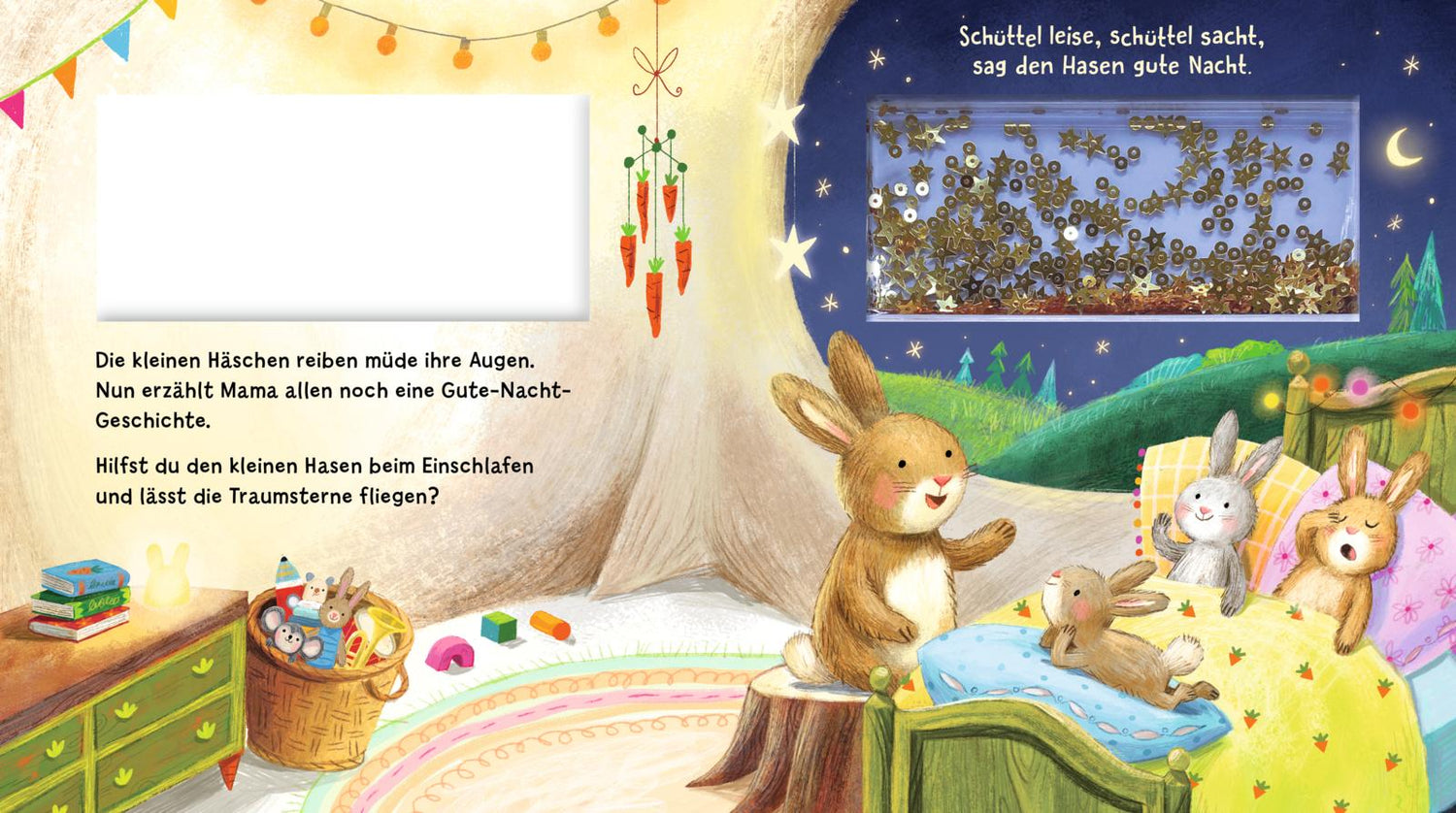 Schüttel-Pappe: Schüttel leise, schüttel sacht, sag den Tieren Gute Nacht!