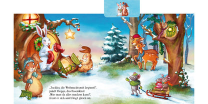 Hopps freut sich auf Weihnachten: Buntes Registerbuch ab 18 Monaten
