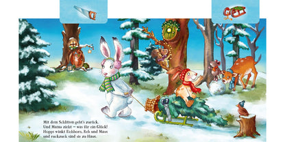 Hopps freut sich auf Weihnachten: Buntes Registerbuch ab 18 Monaten