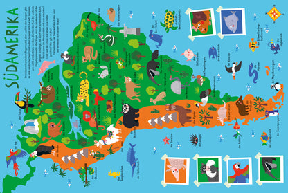 Mein kunterbunter Tieratlas: Wo wohnen Tiger, Bär und Elefant?
