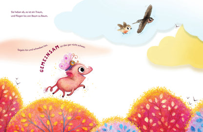 Rosalein Schmetterschwein will fliegen
