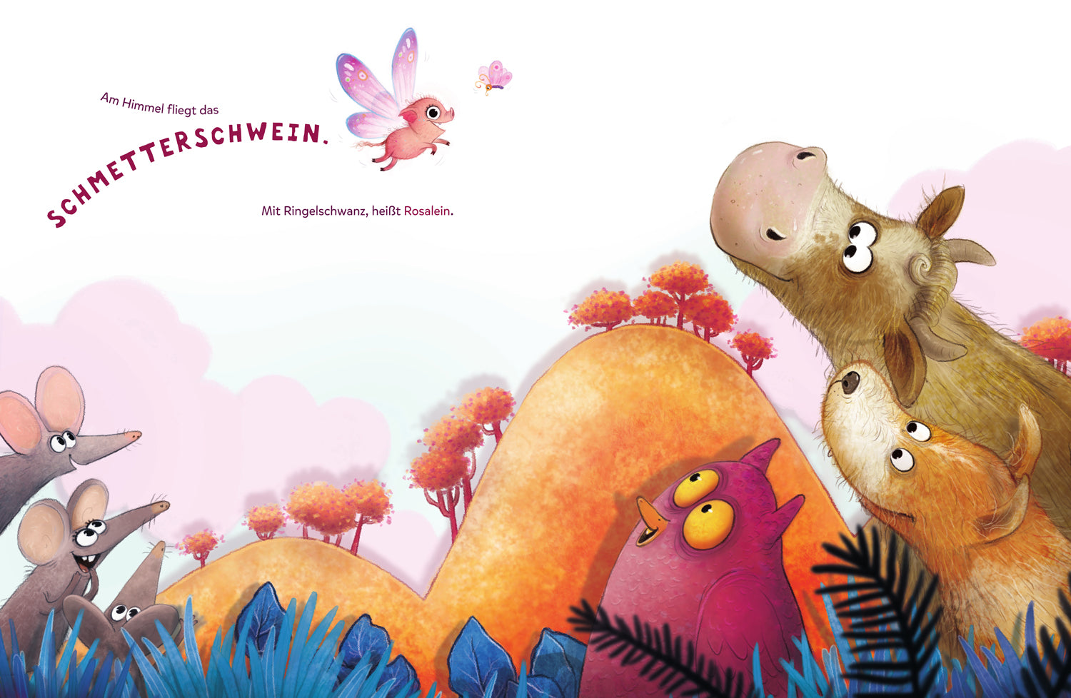 Rosalein Schmetterschwein will fliegen