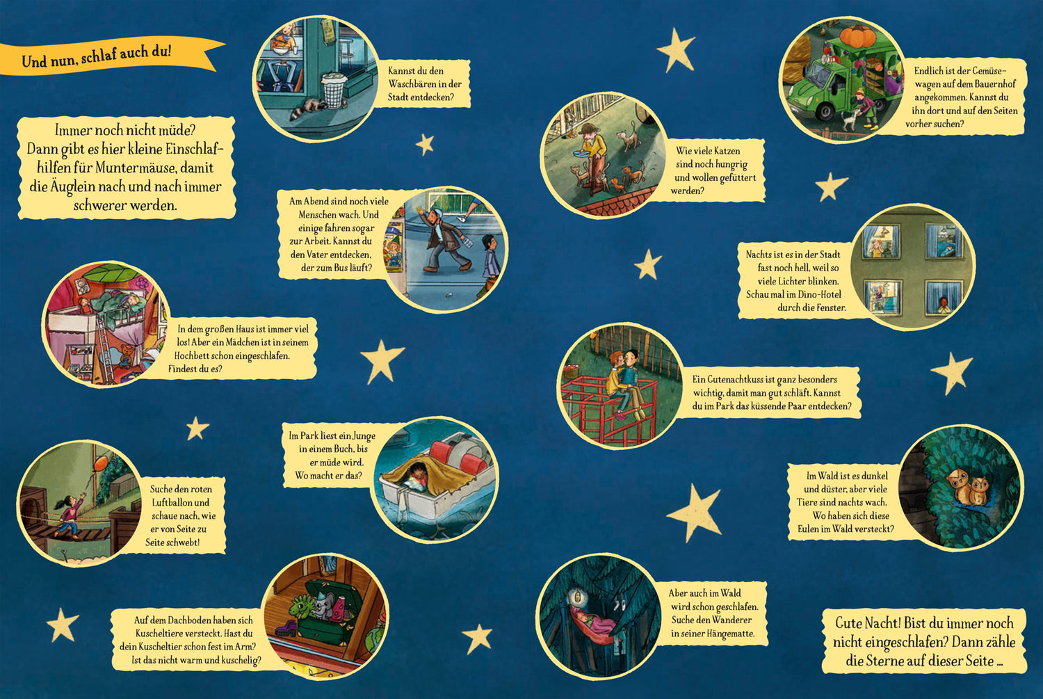 Sterne, Mond und Kuschelzeit. Unser großes Gute-Nacht-Wimmelbuch