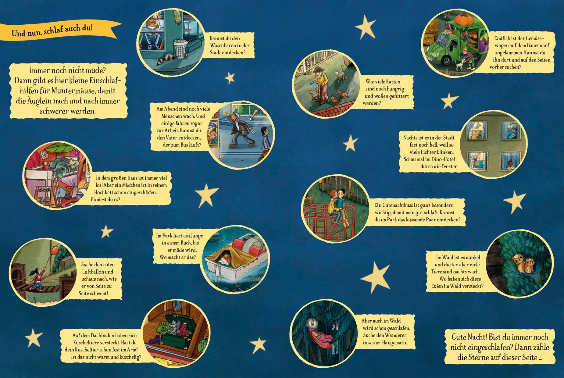 Sterne, Mond und Kuschelzeit. Unser großes Gute-Nacht-Wimmelbuch