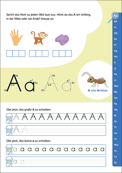 Schreiben lernen mit Spurrillen - Buchstaben