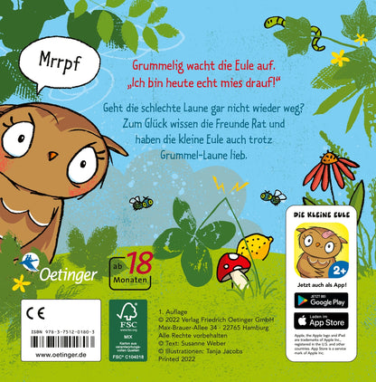 Die kleine Eule hat schlechte Laune: Einfühlsames Pappbilderbuch für kleine Miesepeter ab 18 Monaten