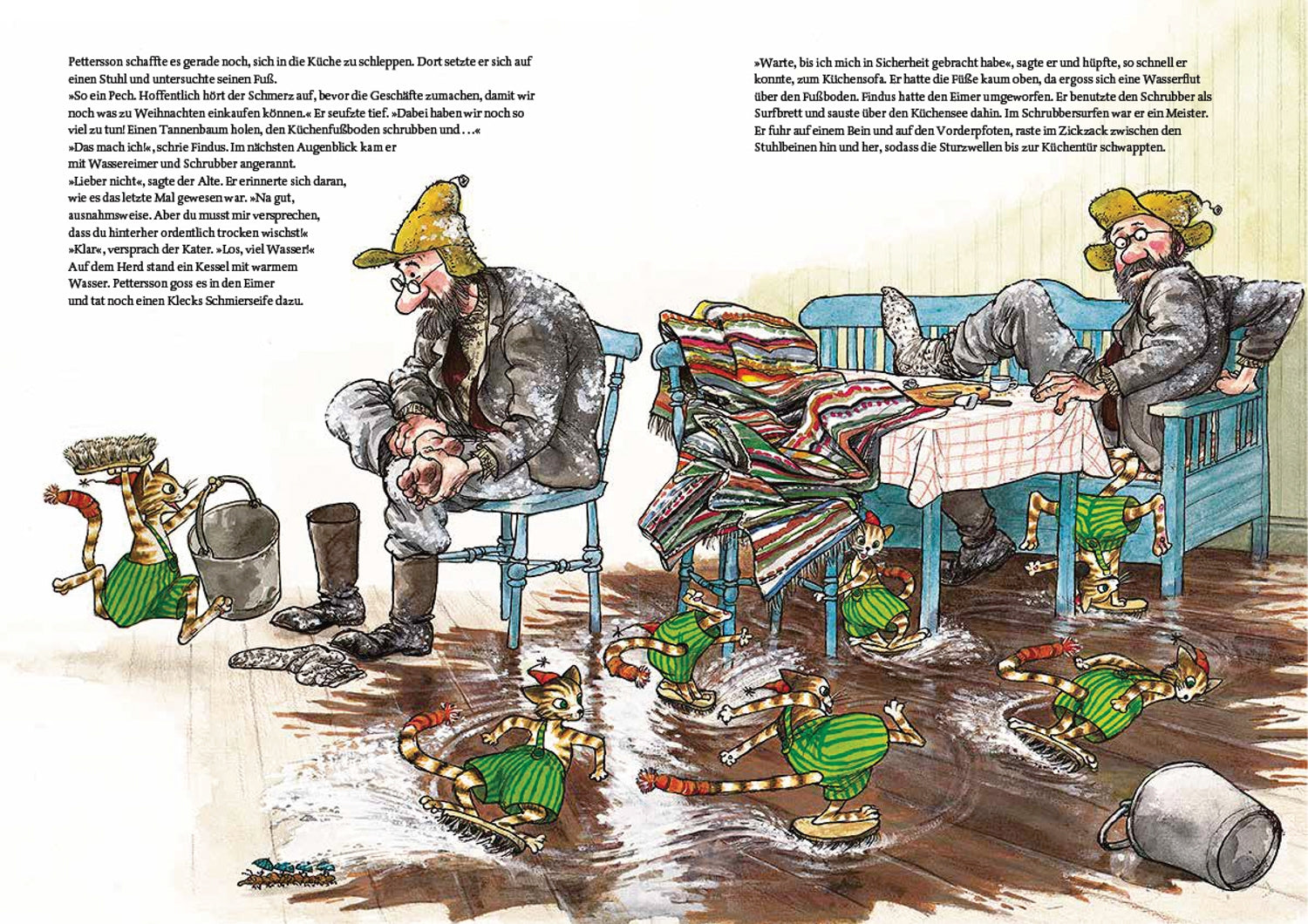 Pettersson und Findus. Pettersson kriegt Weihnachtsbesuch