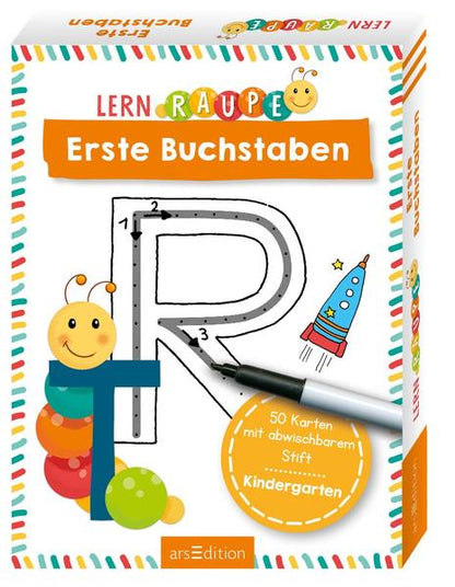 Lernraupe – Erste Buchstaben: 50 Karten mit abwischbarem Stift