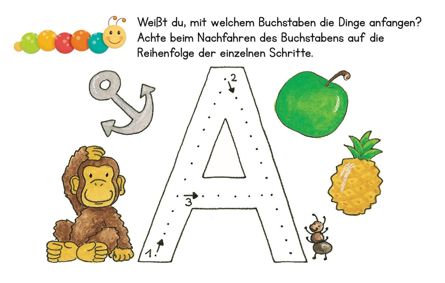 Lernraupe – Erste Buchstaben: 50 Karten mit abwischbarem Stift