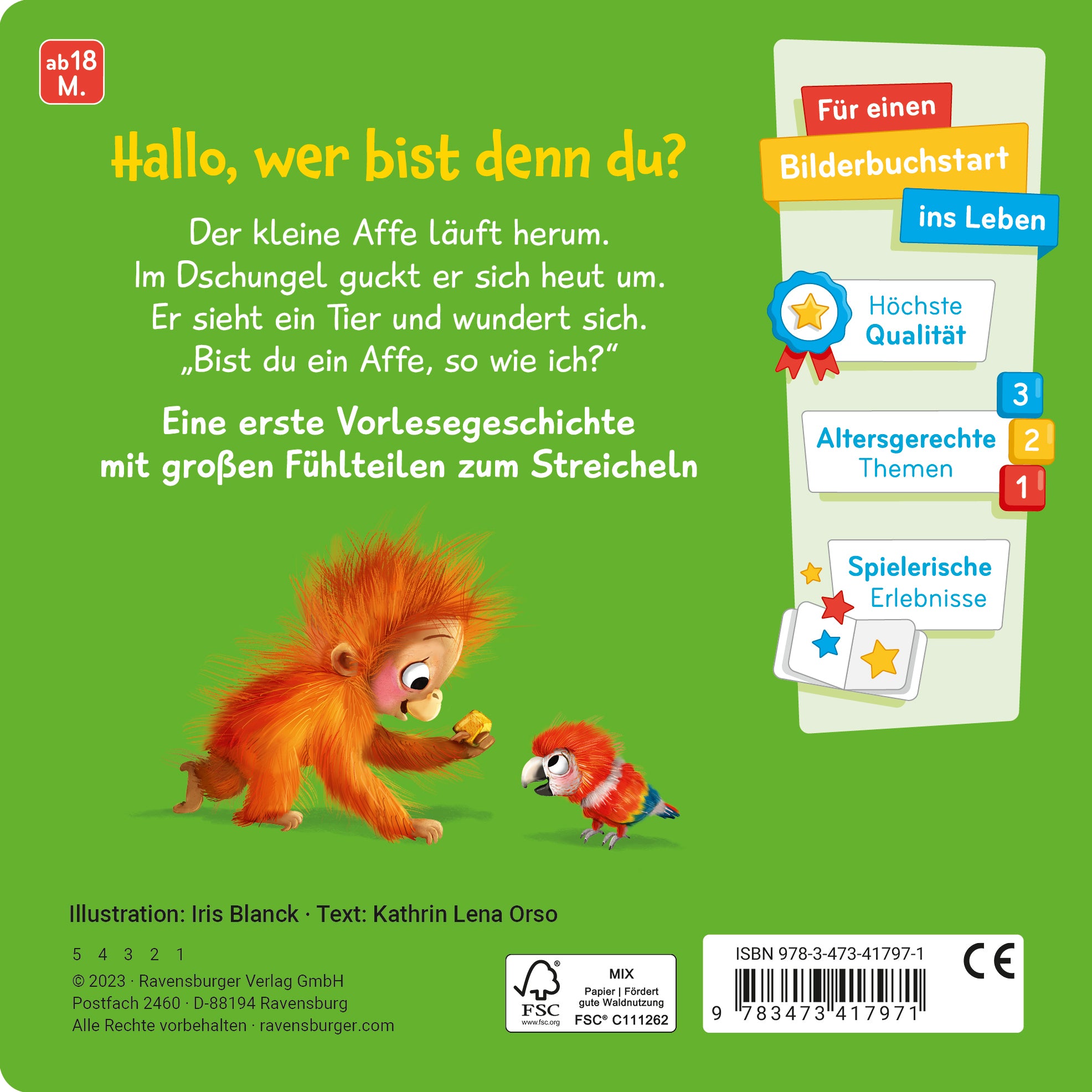 Mein erstes Vorlese-Fühlbuch - Bist du ein Affe?