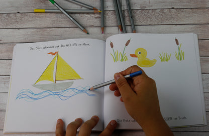 Mein buntes Kritzel-Malbuch (Rakete): Kritzelbuch mit farbigen Motiven für Kinder ab 2 Jahre
