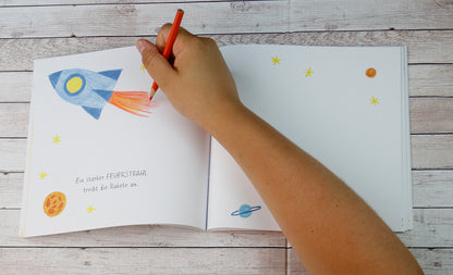 Mein buntes Kritzel-Malbuch (Rakete): Kritzelbuch mit farbigen Motiven für Kinder ab 2 Jahre