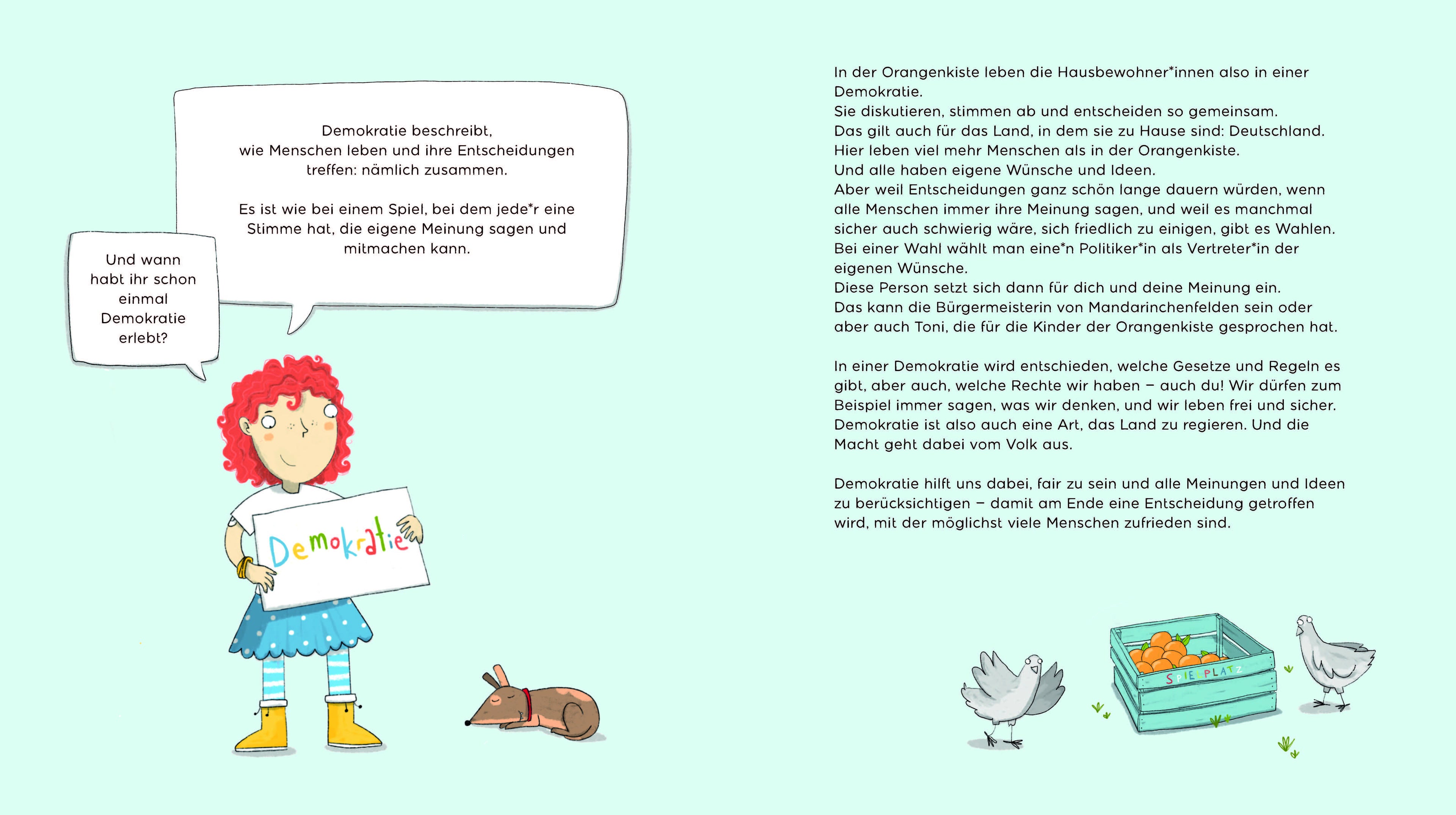 Was ist eigentlich Demokratie? Toni aus der Orangenkiste von Tina Ruthe und Sally Lisa Starken