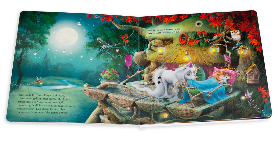 Arena 9783401721019 Kleines Einhorn Funkelstern. Puste das Licht aus! Schlafenszeit im Wunschwald (2)