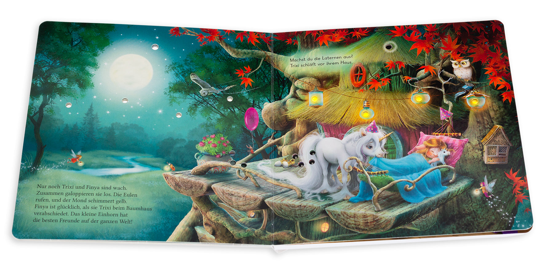 Arena 9783401721019 Kleines Einhorn Funkelstern. Puste das Licht aus! Schlafenszeit im Wunschwald (2)