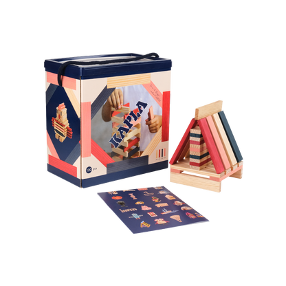 KAPLA® 120er Box blau, rosa, rot : 120 Plättchen
