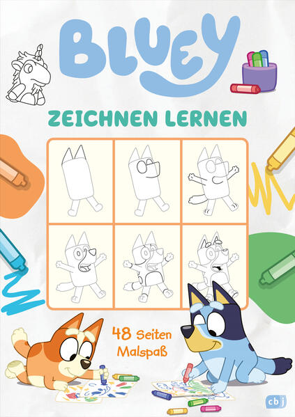 BLUEY – Zeichnen lernen Mit 48 Seiten Zeichenspaß 9783570182239 cbj Kinderbücher Verlag (1)