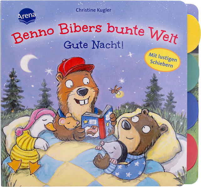 Benno Bibers bunte Welt. Gute Nacht! Ein Spiel- und Mitmachbuch mit Verwandelschiebern  Bärbel Müller 9783401721637 Arena...