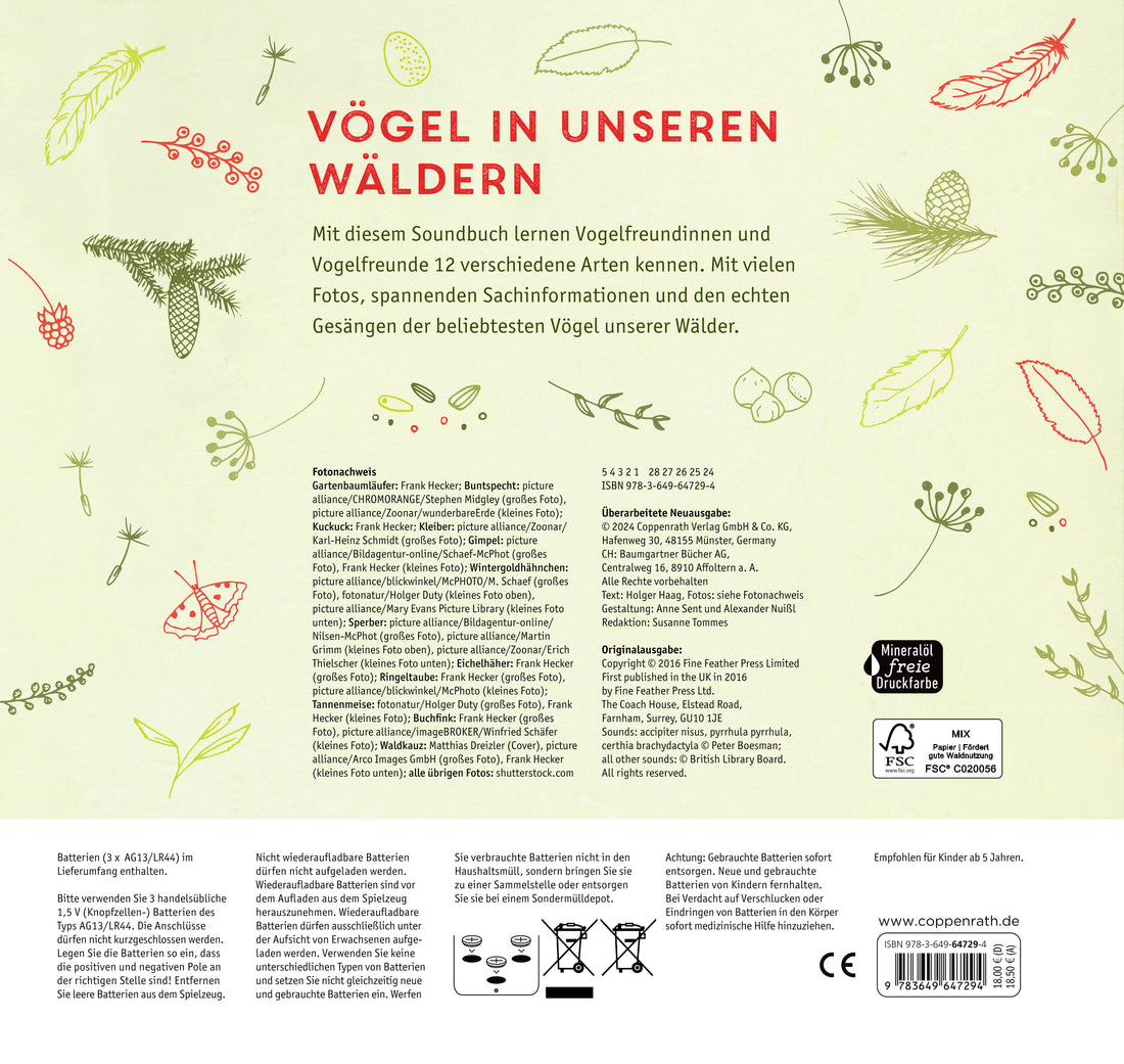 Coppenrath 9783649647294 Vögel in unseren Wäldern Mit 12 echten Tierstimmen (2)