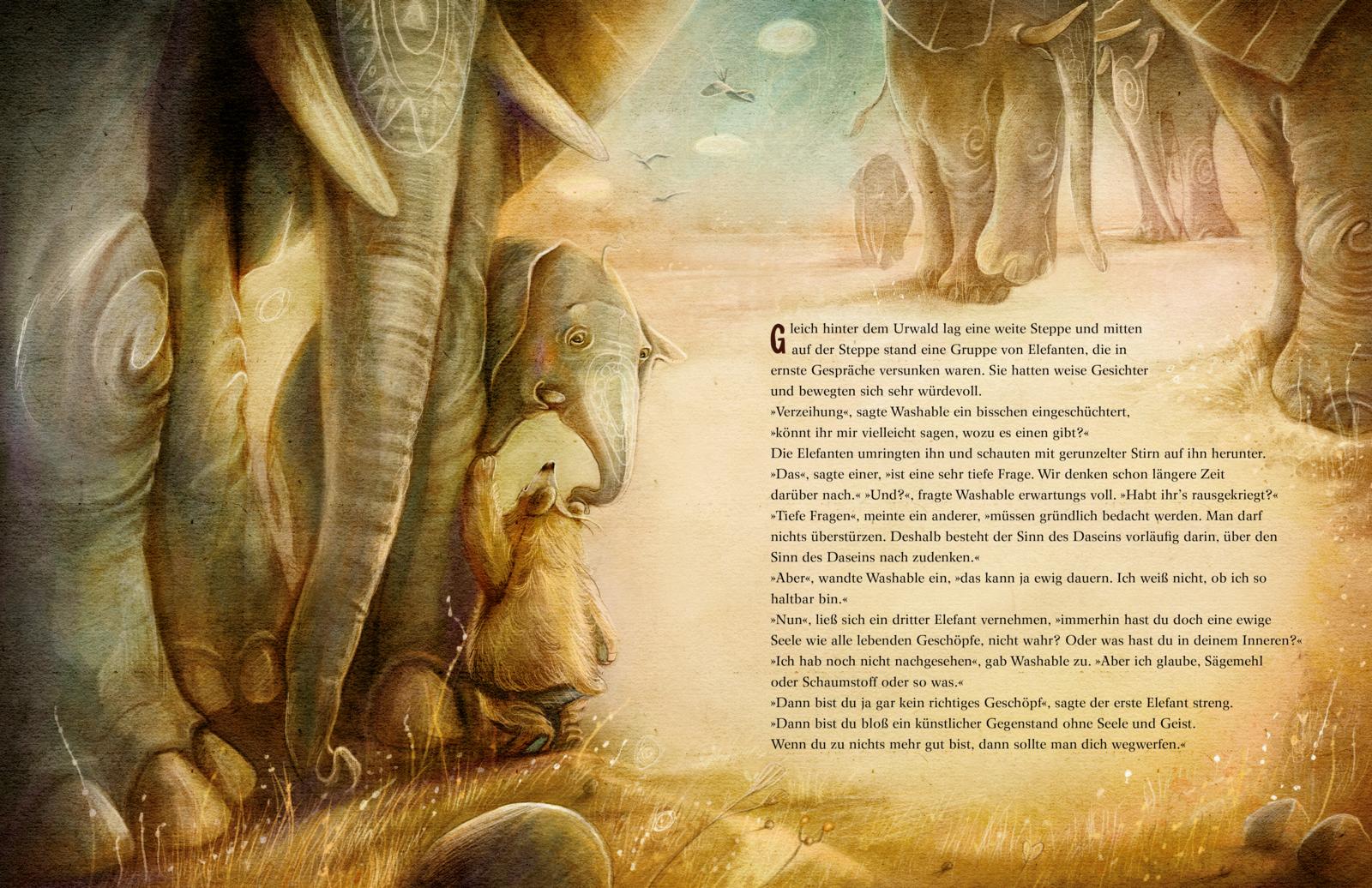  Der Teddy und die Tiere Ein zeitloses Bilderbuch über Sinnsuche und Freund Michael Ende 9783522460897 Thienemann - Esslin...