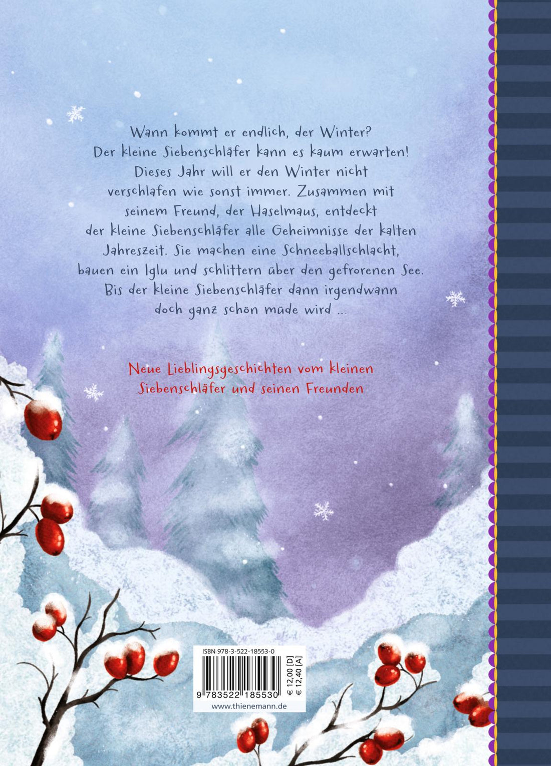  Der kleine Siebenschläfer: Eine Pudelmütze voller Wintergeschichten Vorlesebuch Sabine Bohlmann 978-3-522-18553-0 Thienem...