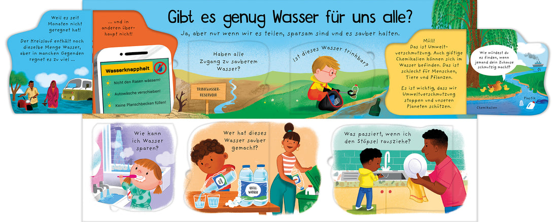  Erstes Aufklappen und Verstehen: Woher kommt unser Wasser? kindgerechtes Sachbilderbuch mit über 40 Klappen z Usborne im ...